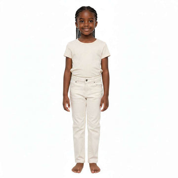 Beige Straight Fit Jeans With Cargo Pocket  Beige Nawao.com