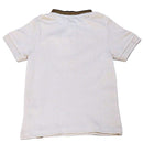 Beige Suede Mandarin Collar Short Sleeve Polo Nawao.com