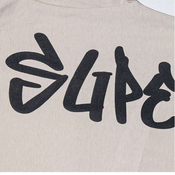 Beige Superman Front And Back Print Tee Nawao.com