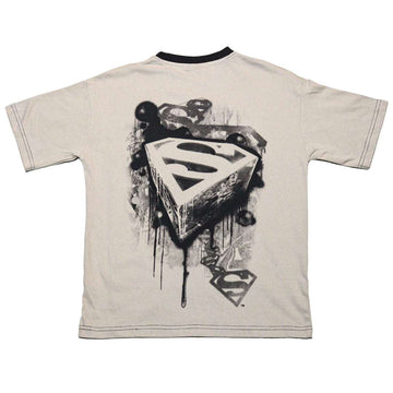 Beige Superman Front And Back Print Tee Nawao.com