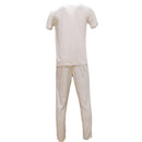 Beige T Shirt And Stripes Pyjama Set Beige Xx Nawao.com