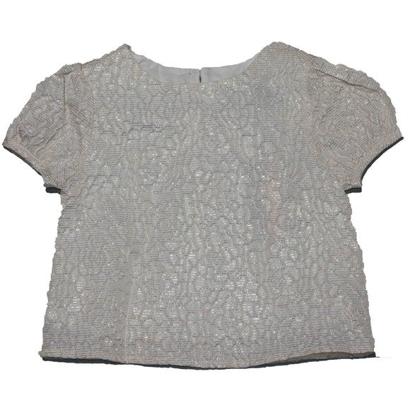 Beige Textured Blouse Nawao.com
