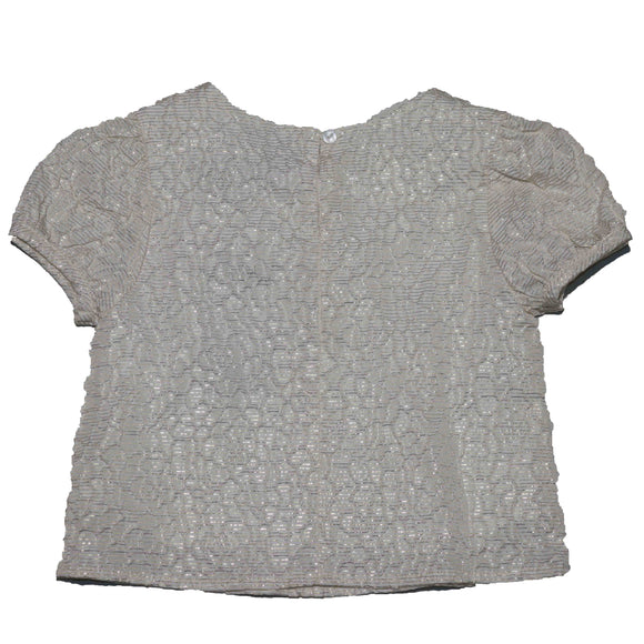 Beige Textured Blouse Nawao.com