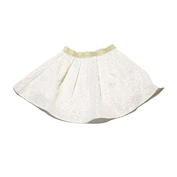 Beige Textured Skirt Nawao.com