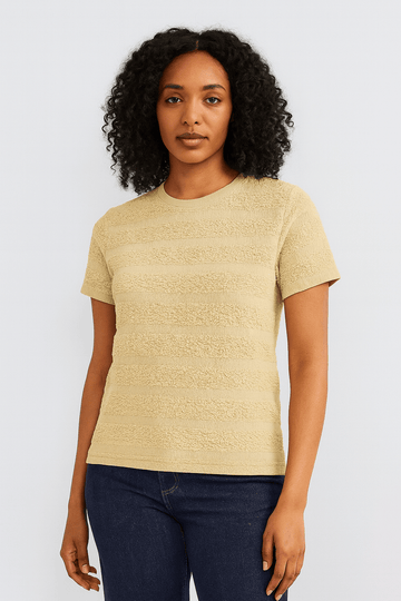 Beige Textured T Nawao.com