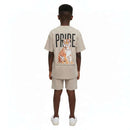 Beige Tiger Pride Oversize Casual Set Beige Nawao.com