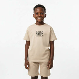 Beige Tiger Pride Oversize Casual Set Beige Nawao.com