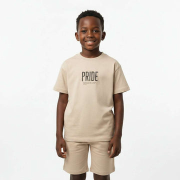 Beige Tiger Pride Oversize Casual Set Beige Nawao.com