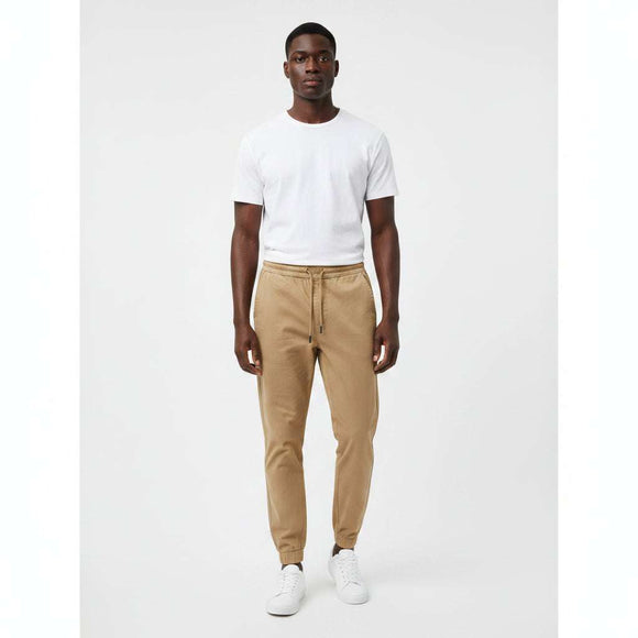 Beige Twill Jogger Beige Nawao.com