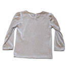 Beige Velour Puff Full Sleeve  Blouse Nawao.com