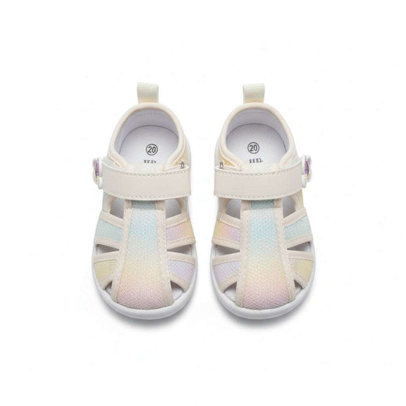 Beige Velro Strap Sandal Beige Nawao.com