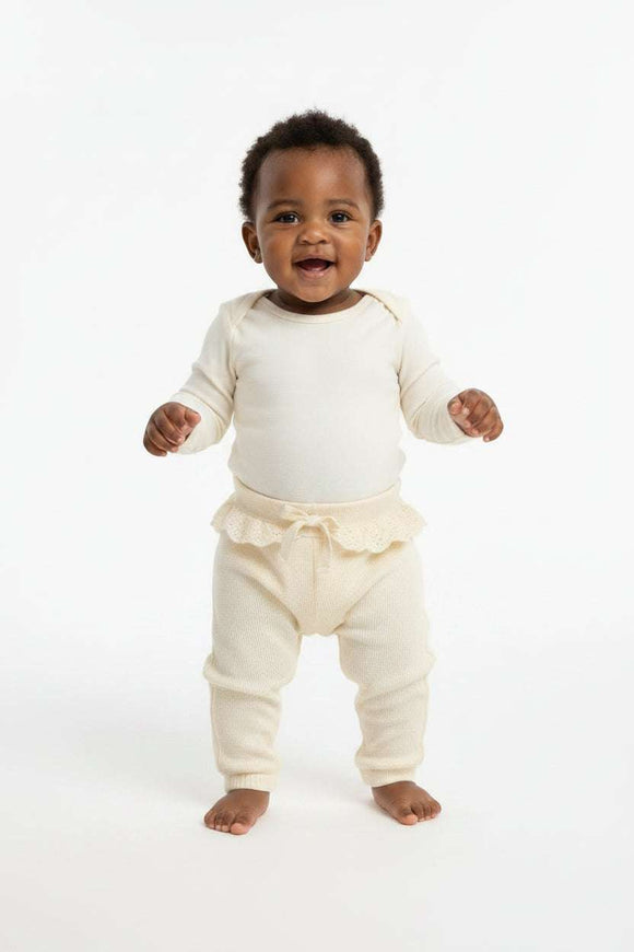 Beige Waffle  Active Pants  Beige Nawao.com