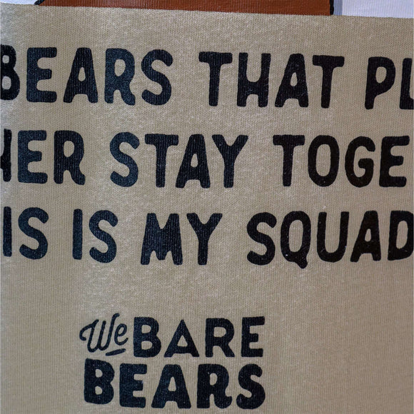 Beige We Bare Bears Printed T Shirt Nawao.com