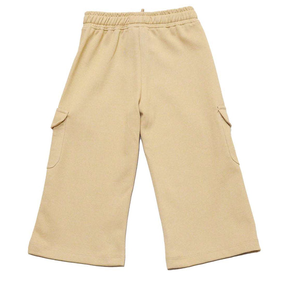 Beige Wide Leg Cargo Track Nawao.com
