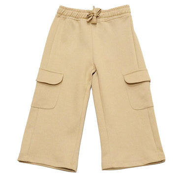 Beige Wide Leg Cargo Track Nawao.com