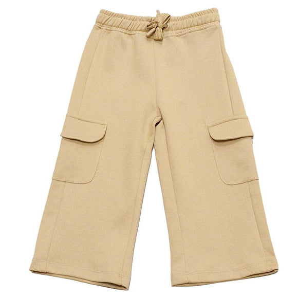 Beige Wide Leg Cargo Track Nawao.com