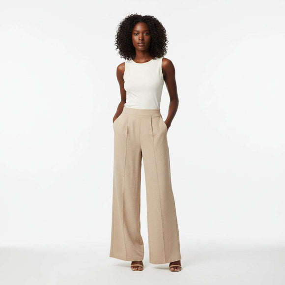 Beige Wide Leg Trouser Nawao.com