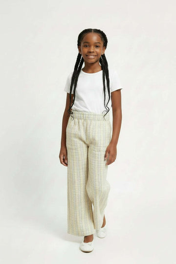 Beige Yellow Culottes Tweeds Assorted Nawao.com