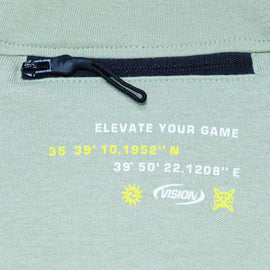 Beige Zip Pocket Paneled Short Sleeve T Shirt Nawao.com