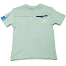 Beige Zip Pocket Paneled Short Sleeve T Shirt Nawao.com