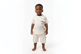 Biege Living Moment Tshirt And Short Set Beige Nawao.com