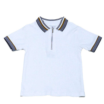 Bjr White Jacquard Polo T Shirt Nawao.com
