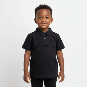 Black 1 4Th Placket Short Sleeve Over Sized Shirt Black Nawao.com