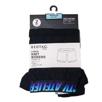 Black 2 Pack Loose Knit Boxers Black Nawao.com
