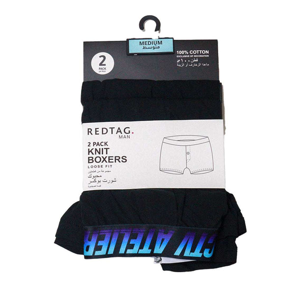 Black 2 Pack Loose Knit Boxers Black Nawao.com