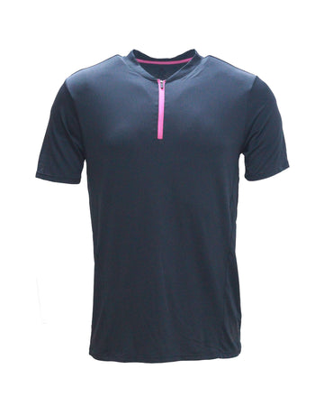 Black Active Henley T-Shirts Nawao.com