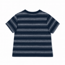 Black And Grey Striped Henley Pique Tshirt Nawao.com