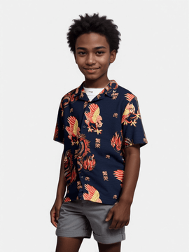 Black Animal Print Aop Shirt Black Nawao.com