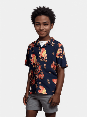 Black Animal Print Aop Shirt Black Nawao.com