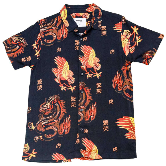 Black Animal Print Aop Shirt Black Nawao.com