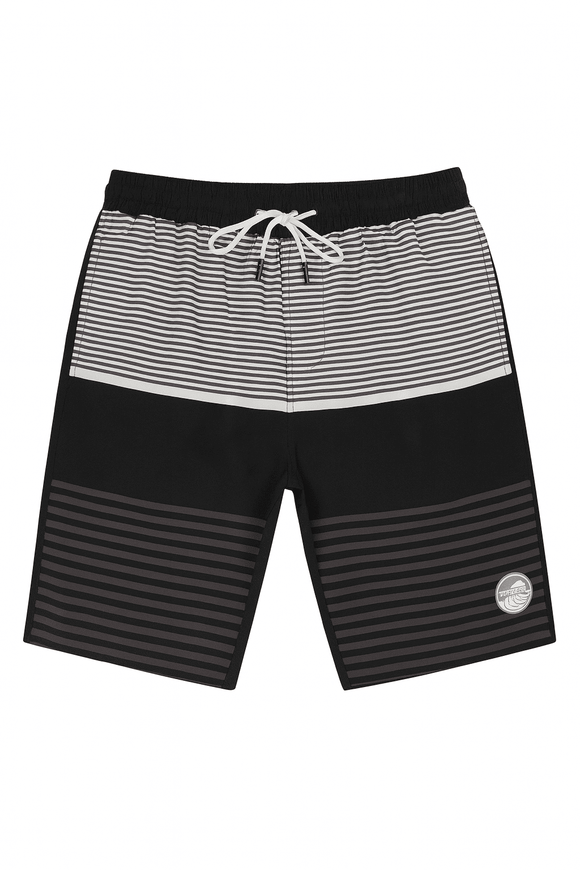 Black Aop Printed Shorts Nawao.com