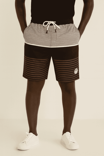 Black Aop Printed Shorts Nawao.com