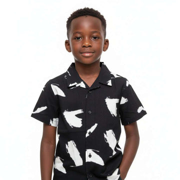 Black Aop Resort Shirts Black Nawao.com