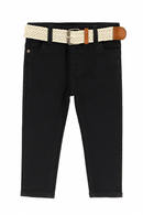 Black Belted 5 Pocket Jeans Nawao.com