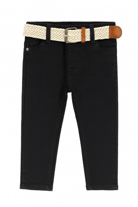 Black Belted 5 Pocket Jeans Nawao.com