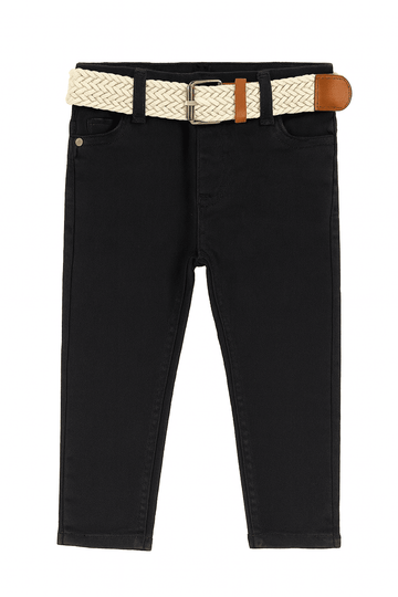 Black Belted 5 Pocket Jeans Nawao.com