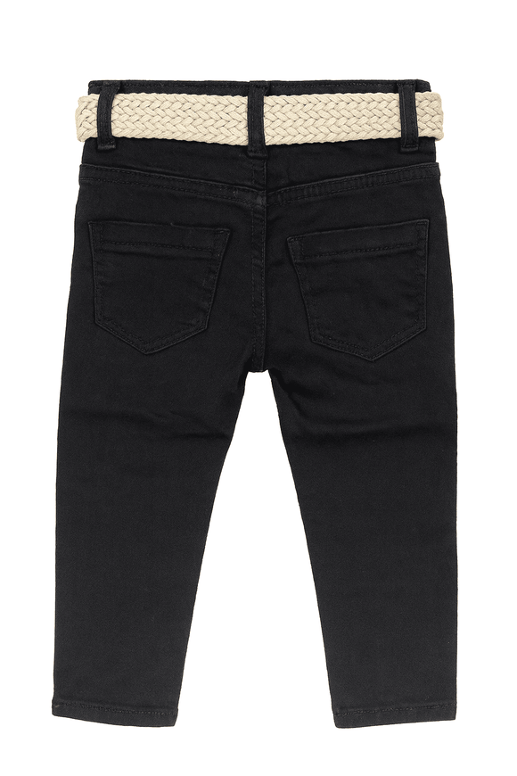 Black Belted 5 Pocket Jeans Nawao.com
