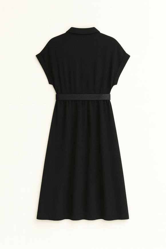 Black Belted Dress Nawao.com