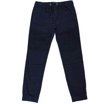 Black Biker Knee Casual Trouser Nawao.com