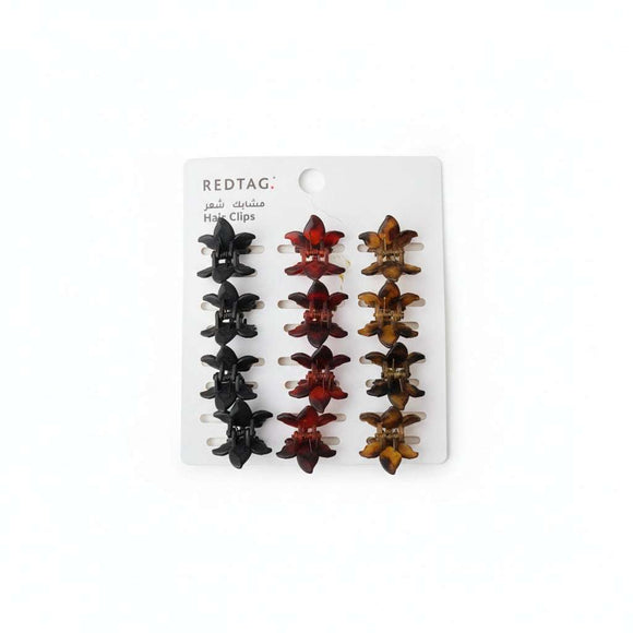 Black Brown 12 Pcs Hair Clutches Set Nawao.com