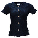 BLACK BUTTON DOWN TOP BLACK Nawao.com