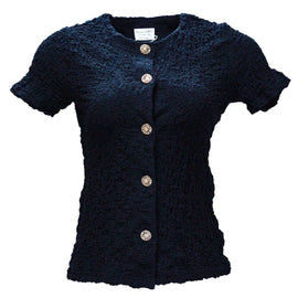 BLACK BUTTON DOWN TOP BLACK Nawao.com