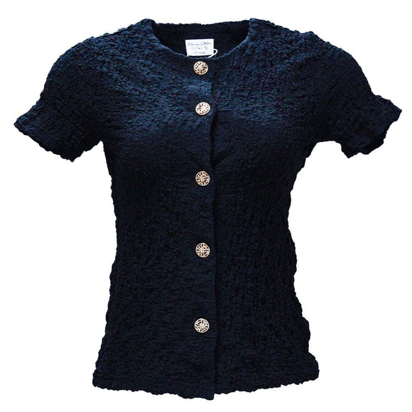 BLACK BUTTON DOWN TOP BLACK Nawao.com