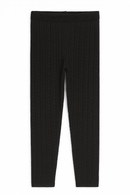 Black Cable Knit Leggings Nawao.com