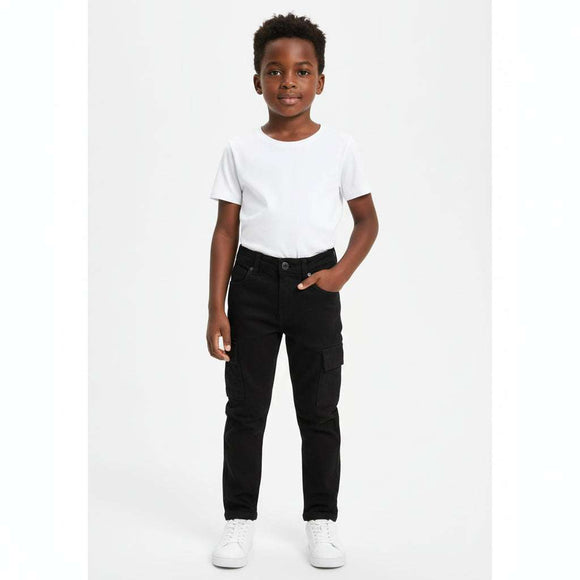 Black Cargo 5 Pocket Jeans Black Nawao.com