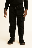 Black Cargo Pocket Ealsticated Waist Jogger Black Nawao.com
